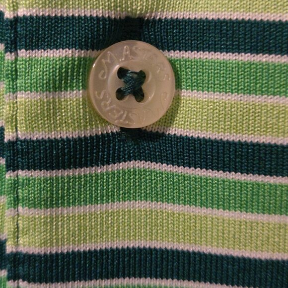 Masters Tech Augusta National Multi Green Stripe Golf Polo Men's SIZE XL - Picture 5 of 8
